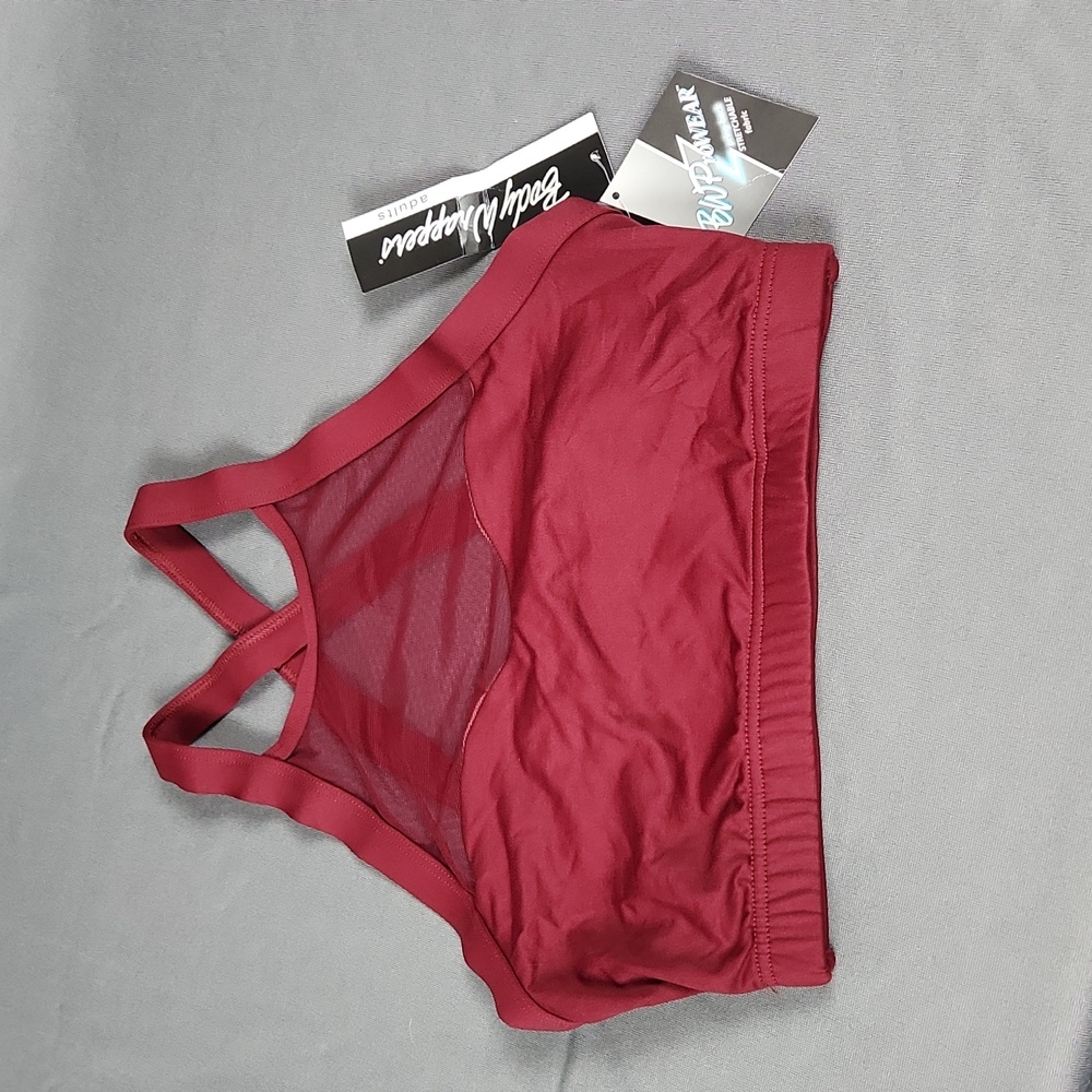 NWT- Body Wrappers - Women's Sports Bra - Burgandy Color - Sz M